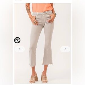 Dear John Light Gray Straight Leg Jeans flare raw fray hem ankle 27